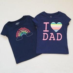 Lot 2 NWOT Carter's/OshKosh Toddler Girl Tee's 4T